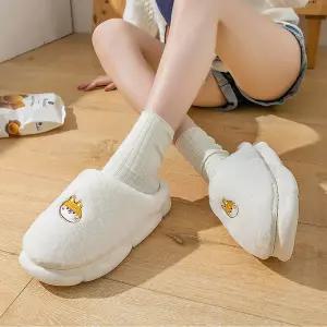 여성용 따뜻한 슬리퍼 사무실 거실 털슬리퍼 귀여운 댕댕이실내화