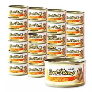 굿프랜드 강아지 간식 닭고기 새우 캔 100g x 24개