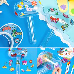 [문구티쳐] 민화샵 PVC 투명 뿅망치 꾸미기 어린이 장난감 게임도구 물놀이 여름만들기 피리 뿅망치