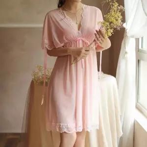 고급 슬립웨어 란제리 레이스 빅사이즈 가운세트 8161