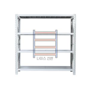 나이스선반 하중200kg 1세트 단수4단 독립 /기둥조립 올화이트 경량랙 앵글 창고정리 철제선반 중량랙 조립식