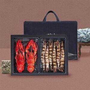 [물맛남][1월26일부터순차출고][트레이/부직포]랍스터/킹타이거새우 선물세트(랍스터2미/킹타이거6-8미)