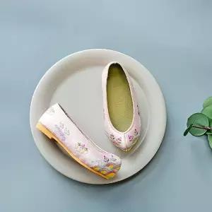 [샵마시모]130 135 여아한복 신발 연분홍 꽃수 꽃신 돌 아기 유아동 소품