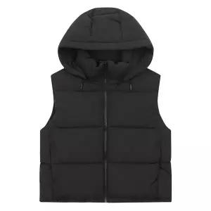 [에꼴리에] 여자 겨울이월 후드착탈크롭웰론조끼(23D0159)