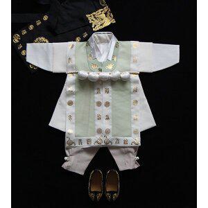 [정원한복]가온재 (연두) 남아 백일 돌 키즈 주니어한복