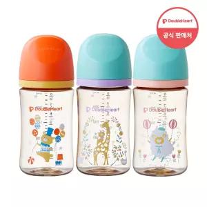 더블하트 모유실감 3세대 PPSU 디어프렌즈 240ml 트리플팩 (젖병3개/젖꼭지미포함)