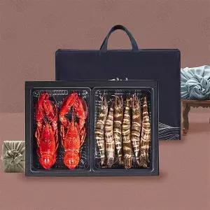 [물맛남] 랍스터/킹타이거새우 선물세트(랍스터2미/킹타이거6-8미/트레이/부직포)