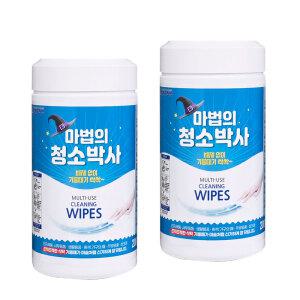 마법의 청소박사 200매 2통 매직크리너 거울 인덕션 기름때 청소 물티슈
