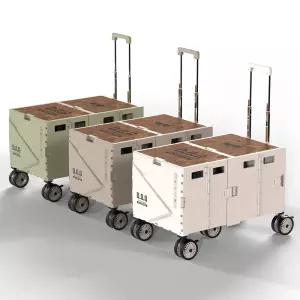 [360도회전형 원터치폴딩] 140L 접이식 듀얼 캠핑 웨건 폴딩카트 