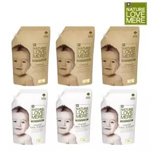 [보리보리/네이처러브메레](한정수량)세제 리필형1300ml 3팩+유연제 리필1300ml 3팩(향선택)