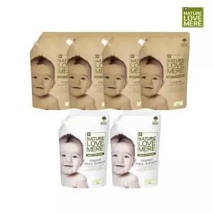 [보리보리/네이처러브메레]세제 리필형1300ml 4팩+유연제 리필1300ml 2팩(향선택)