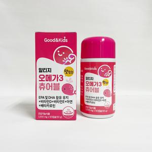내츄럴플러스 굿앤키즈 맛있는 알티지 오메가3 츄어블 1000mg x 90캡슐 1개-