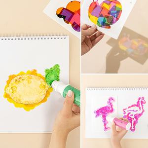 [문구티쳐] 민화샵 자연 스텐실 카드만들기 (1종류 9세트) 3중택1 색칠공부 스탠실만들기 집콕놀이 DIY 다양한도안