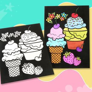 아트랄라 벨벳컬러 시원한 아이스크림 색칠하기 엄마표 미술놀이