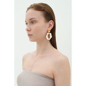 [하지나][HAZINA] Geometric Funky Dramatique Earrings - Beige [Option-Earclip 귀찌]