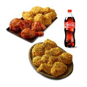 [BBQ] 황올반+BBQ양념반+블랙페퍼반+콜라1.25L