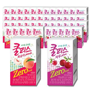 동원 쿨피스 제로 복숭아 140ml 24개+자두 140ml 24개
