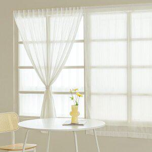 [라이크홈]붙이는 샤이닝 버티컬 쉬폰커튼 작은창 샤인화이트 2P