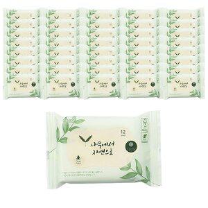 [키니비니]나무에서 자연으로 휴대용 생분해 물티슈 12매 x 40팩