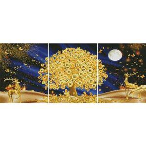 황금 나무 (3단세트)(캔버스형) 보석십자수 40x50