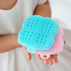 비비또 실리콘 아기 샤워타올 신생아 목욕타올 베이비타월 1P