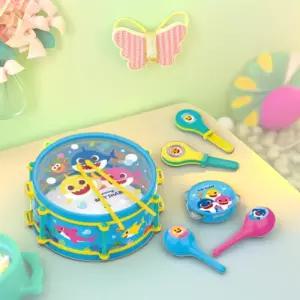 핑크퐁 악기 세트 아기 상어 캐릭터 드럼 북 탬버린 캐스터네츠