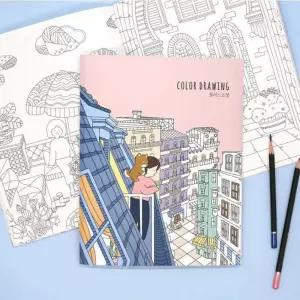 컬러드로잉 컬러링북 성인 색칠북 노인색칠공부 시니어컬러링북