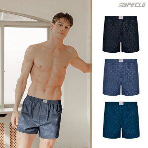 [스페클로]80수 주자직 카이로 순면 트렁크팬티 남성사각속옷 3종세트