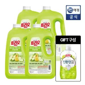 트리오 사과식초 주방세제 용기 3L x 4개 + GIFT