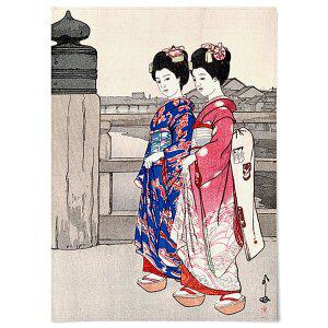 [1200m] 일본 포스터 기모노 그림 동양화 요시다 히로시 1 중