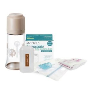 [마더케이] 일회용 젖병 기프트 세트 베이지