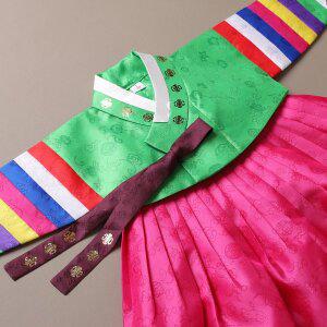 [꼬까한복]백일 돌 색동저고리 그린 여아한복