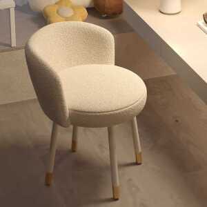 등받이 화장대 의자 스툴 메이크업 귀여운 패브릭 원형 북유럽