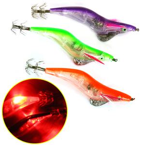 킹태무역 LED 전자민에기 바다 선상 루어 낚시 낙지 갑오징어 주꾸미 쭈꾸미 문어 한치 낚시 전자 에기 3호 3.5호 레드