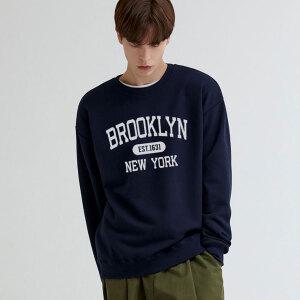 BROOKLYN/프린팅/맨투맨/레터링/로고/오버핏/긴팔/남자/봄/가을/기본/무지