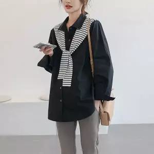 [보리보리/마미누리]숄 남방세트 루즈핏 가을 간절기 오피스룩 빅사이즈 임산부 의류 임부복 상의