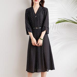 [플로레센스] 잔도트 브이넥 쉬폰 원피스+벨트