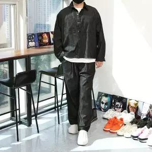 [우기브로]WSN 남자 트와일라잇 데님 스냅 자켓 데님 와이드팬츠