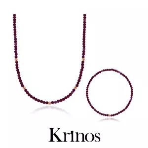 크리노스 18K 천연 가넷 세트(목걸이+팔찌) 3차