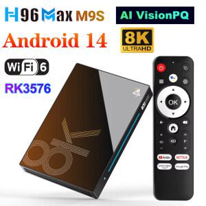 셋톱 박스 H96 MAX M9S 안드로이드 14 AI VisionPQ TV 록칩 RK3576 쿼드 코텍스 A72 A53 지지대 슈퍼 해상도 8K 비디오 디코딩 와이파이