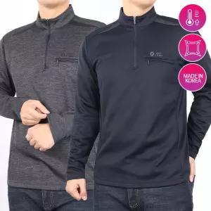 노블진 겨울 남성 등산복 상의 기모 집업티셔츠 작업복 아웃도어