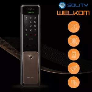 솔리티 웰콤 WSP-2900A플러스 3D 얼굴인식+지문인식+카드키2개+번호키 블루투스(옵션) 0초즉시잠김 0.9초지문인증 안면 푸시풀도어록 푸시바잠금 현관문 디지털도어락