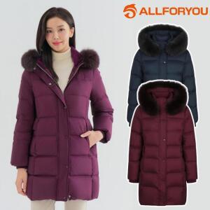 올포유 경량 여성패딩 후드집업 점퍼 자켓 폭스