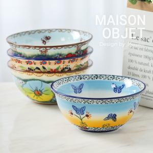 프라카 유니캇 폴란드풍 도자기 대접 2P