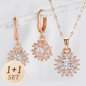 주리에떼 14K 18K 목걸이 귀걸이 세트 2부 3캐럿 엑셀런트컷팅 모이사나이트 다이아 헤라몬드 금목걸이 원터치 귀걸이 선물