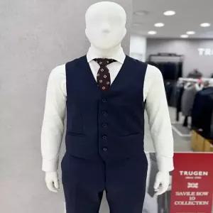 [트루젠]남자 가을겨울 울 캐시미어 혼방 투톤 네이비 기본 정장 양복 조끼