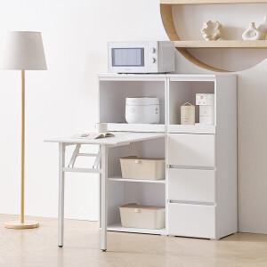 보루네오 마르체 리올 접이식 식탁 수납 렌지대+밥솥 서랍장 세트 BAF111C