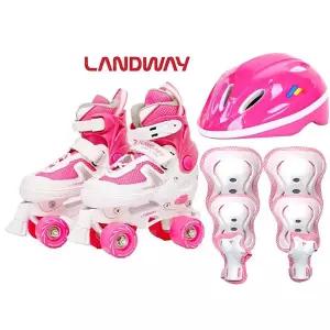 랜드웨이 레이싱 롤러스케이트 핑크세트
