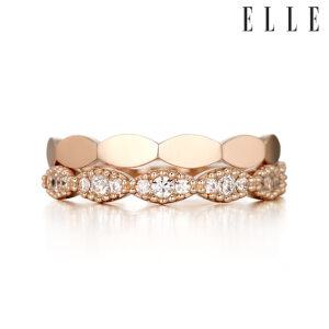 [엘르주얼리] 레이스 2종 레이어드 반지 ELBRWR140
