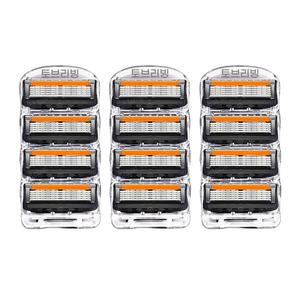 토브리빙 질레트 호환용 면도날 퓨전 프로글라이드 신형(블랙주황) 면도날 3팩(12개입) 